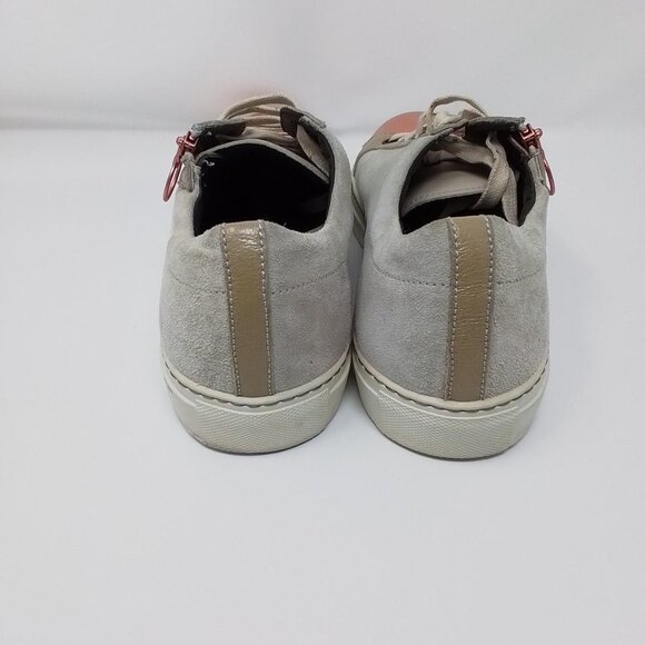 LANVIN Copper Suede Patent Leather Cap Toe Sneakers made in Italy Sz 7 - Picture 6 of 8